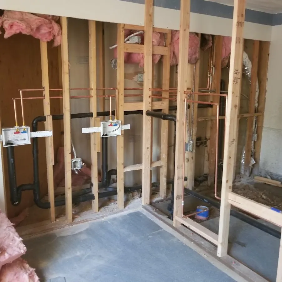Copper pipe rough-in and plumbing installation in Red Bank